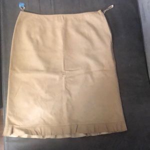 Ann Taylor Tan ruffle suede Skirt